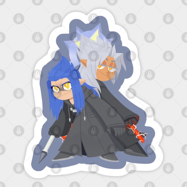 Xemnas and Saix Sticker by VenaCoeurva